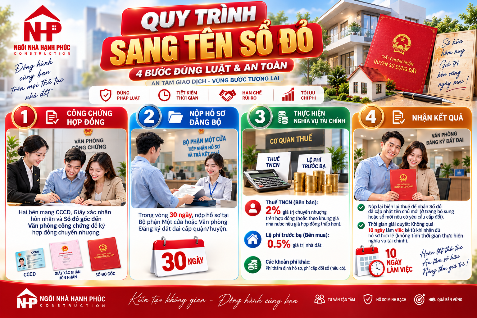 Quy Trình Sang Tên Sổ Đỏ Mới Nhất: 4 Bước Chuẩn Pháp Lý & Tránh Rủi Ro